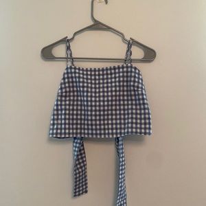 John Galt/ Brandy Melville Adjustable (open bow back) Gingham Tank Top!